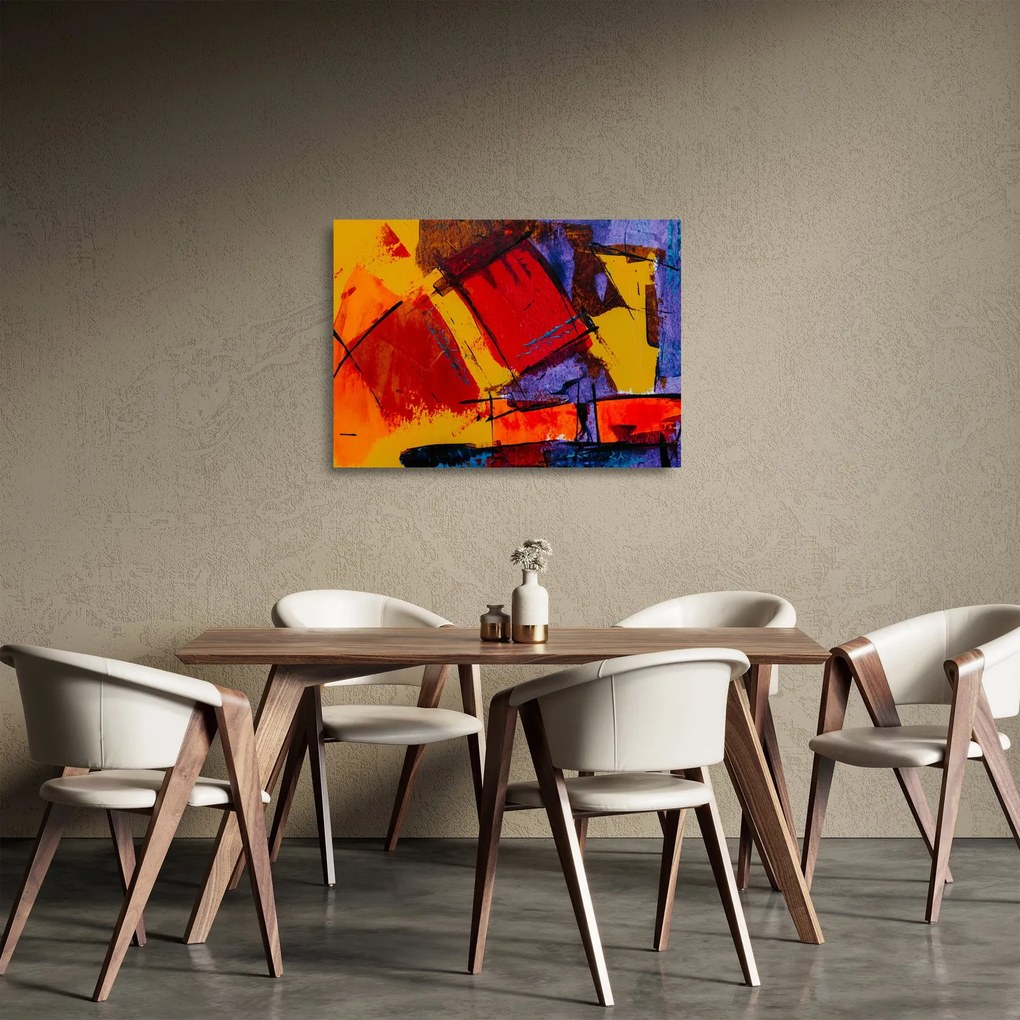 Absztrakciós kép (üvegen) (70x50 cm)