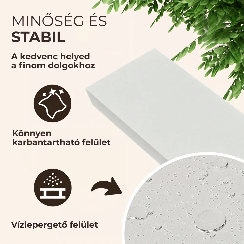 FIGO + fali polc konzollal, 90cm, fehér Casaria