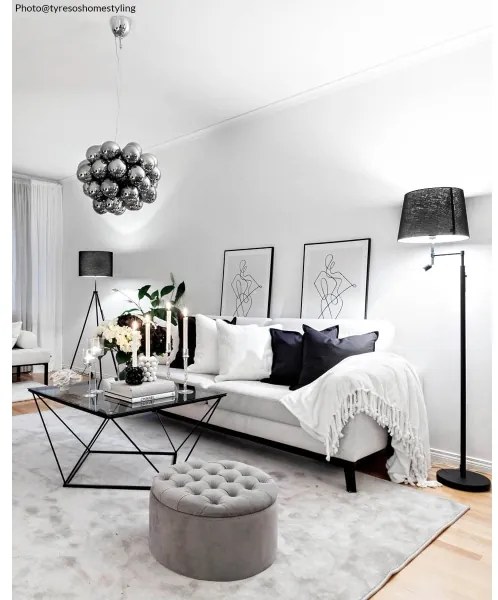 ByRydens 1988780-4007-LED állólámpa ORLANDO 1xE27/5W/230V+LED/3W fekete