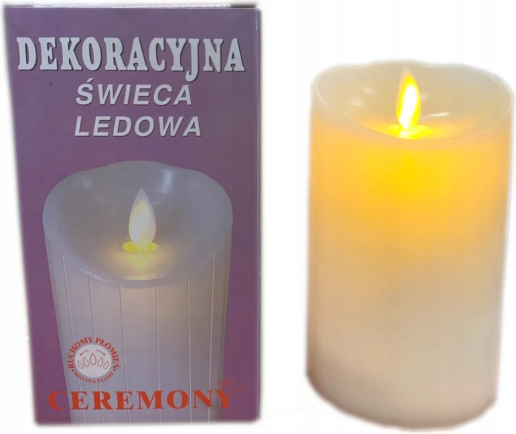 LED-es mécsestartó utántöltő Led gyertya Ceremony 12,5cm magas 7.5 cm széles .fehér