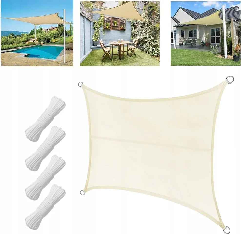 Napvitorla Vízálló Terasz Napellenző 4x5 m téglalap alakú