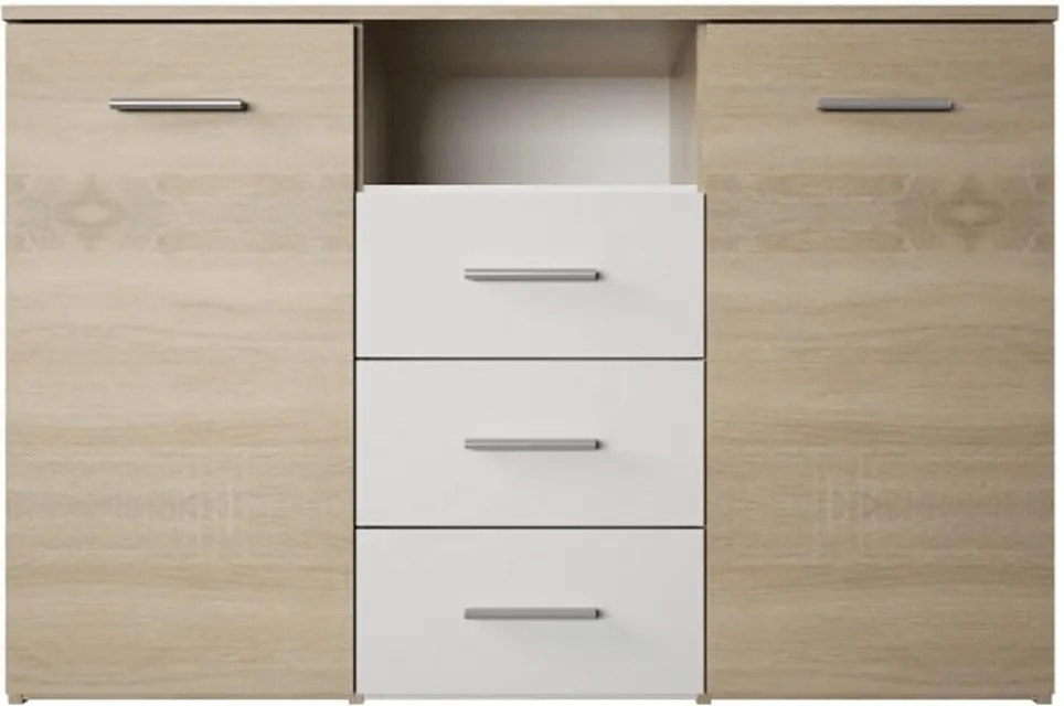 Komód, tölgy sonoma/fehér, GABRIELA