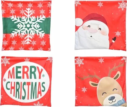 Karácsonyi Párnahuzat Szett 4 Darabos 45CM piros