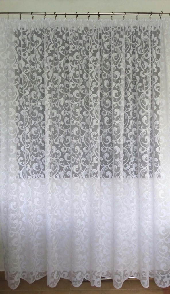 Mg Függöny jacquard 4499 Fehér 280x280 kész szalaggal