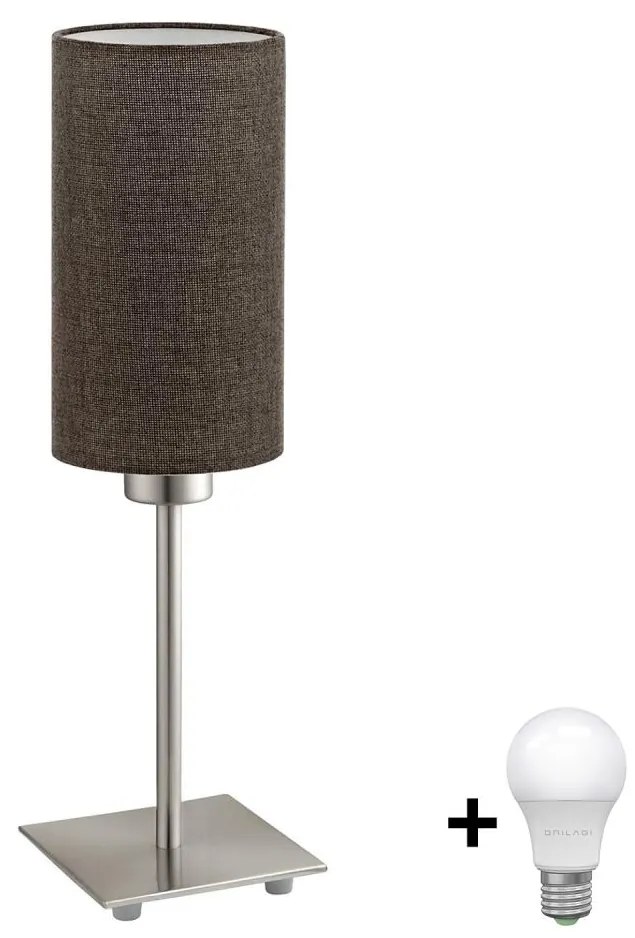 Eglo - LED Asztali lámpa TUNJA 1xE27/60W/230V 26,5 cm matt króm/barna