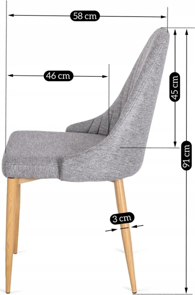 Szék szürke színben. TORINO