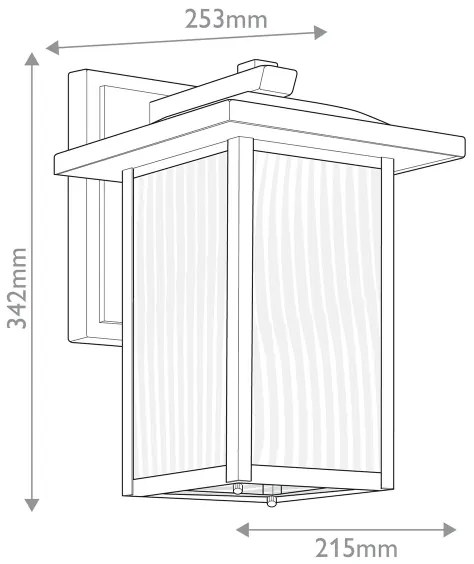 Kichler KL-CAPPANNA-M-BKT - Kültéri fali lámpatest M CAPPANNA 1xE27/60W/230V IP44