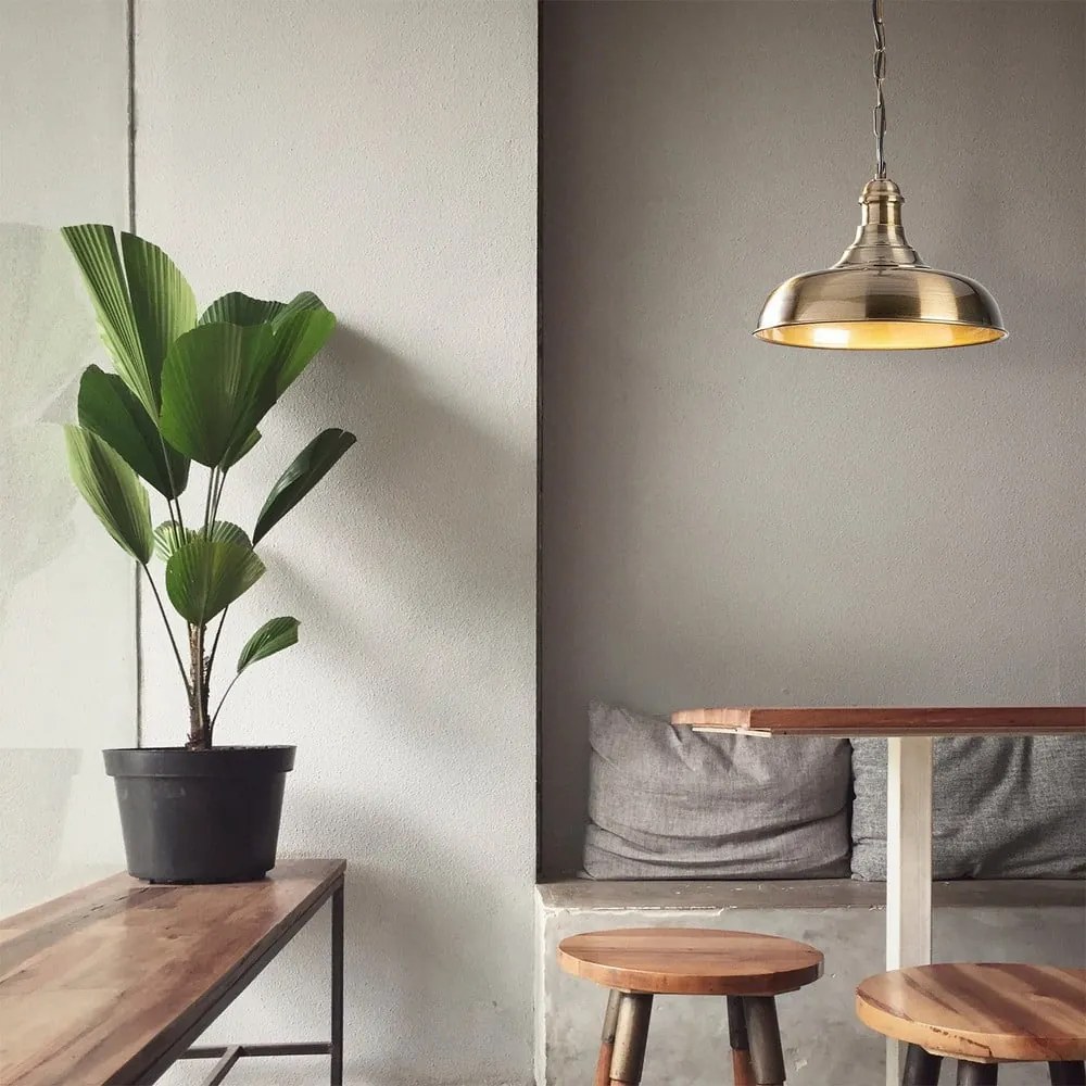 Aranyszínű függőlámpa fém búrával ø 32 cm Rosea – Opviq lights