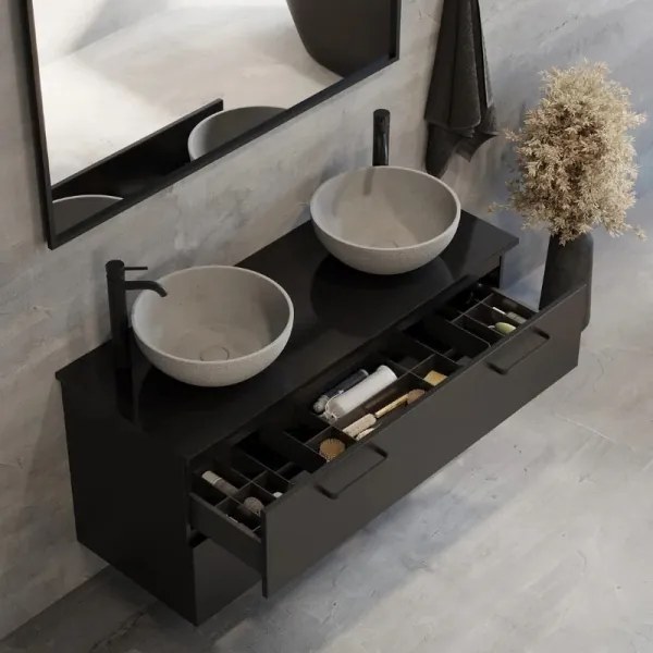 BATH DELUXE 06-039-19-23-00 - BERGEN ráépíthető mosdó, átmérő 39 cm, beton/szürke