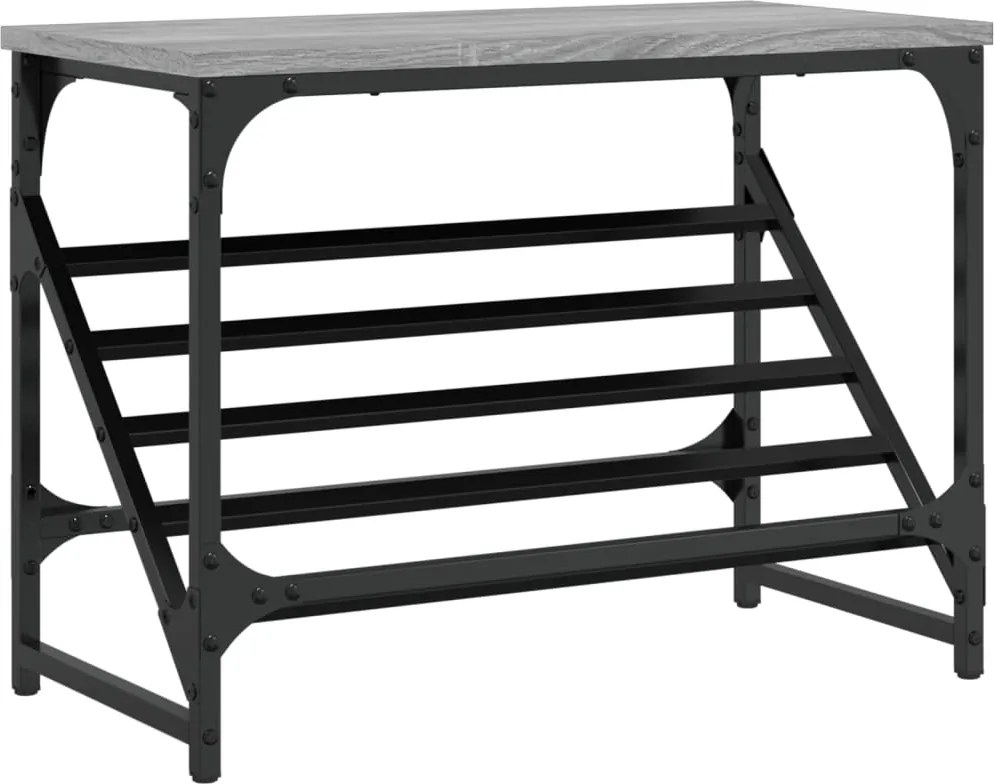 vidaXL szürke sonoma színű szerelt fa cipőtartó 60x30x45 cm