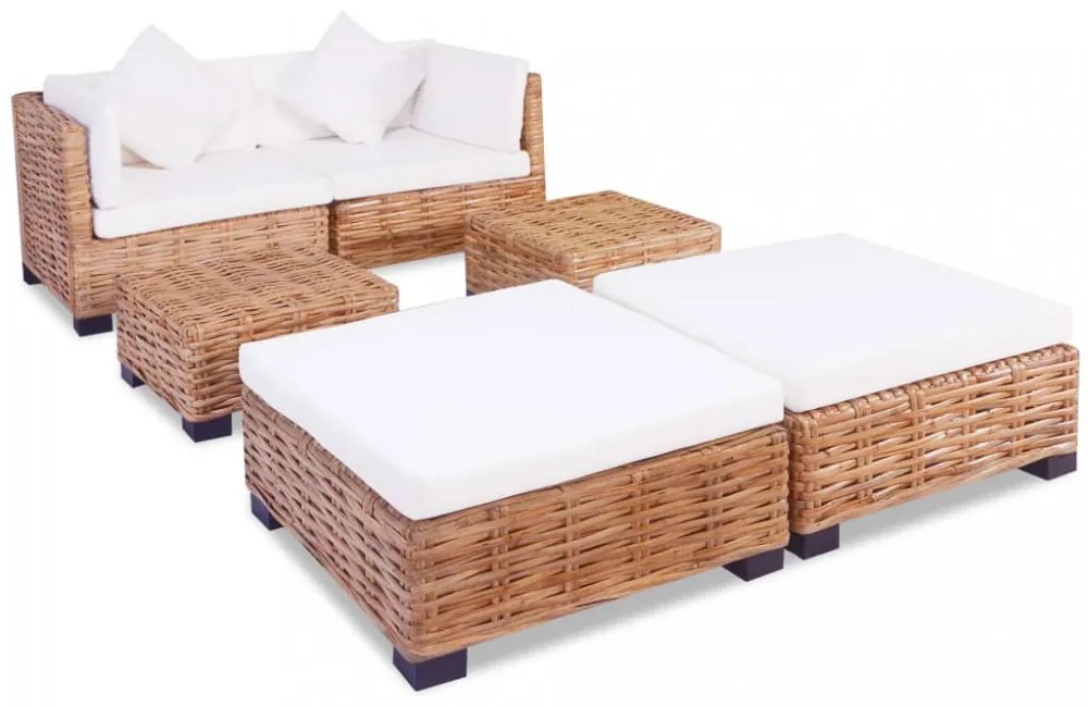 16 részes természetes rattan kanapészett