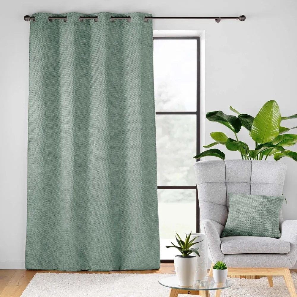 Zöld mikroflanel függöny 140x240 cm Flanela – douceur d'intérieur