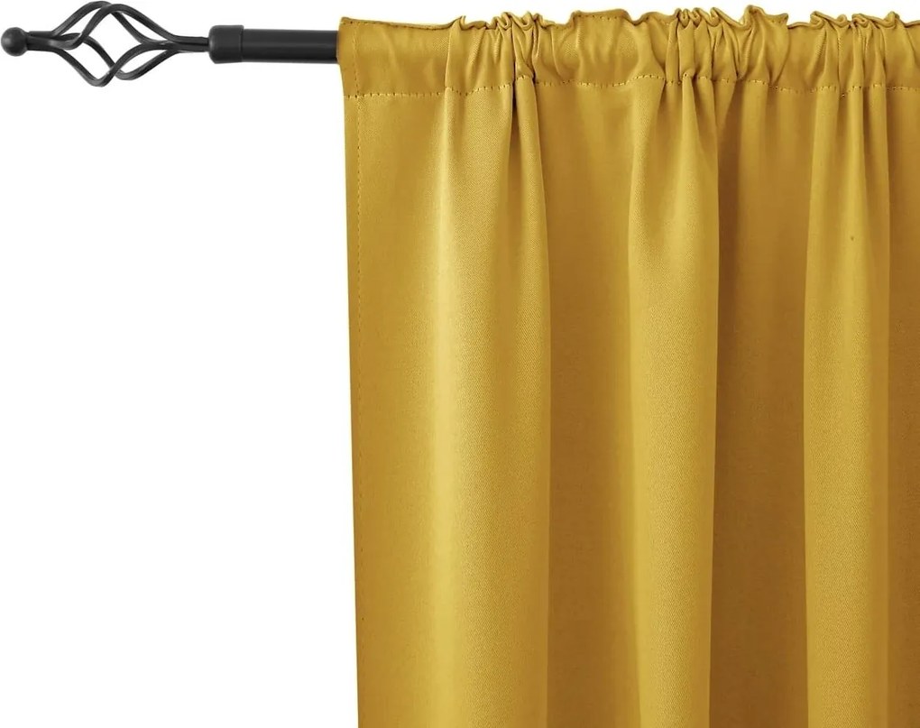 Sárga OXFORD függöny 140x250 cm Felfüggesztés: Fém gyűrűk