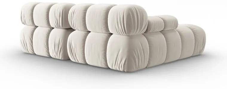 Bézs bársony moduláris sarokkanapé (bal oldali) Bellis – Micadoni