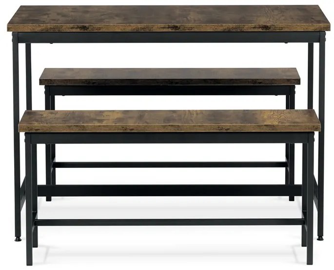 Étkezőszett 2 székkel, 110×60×75 cm, MDF Old Wood. OLW