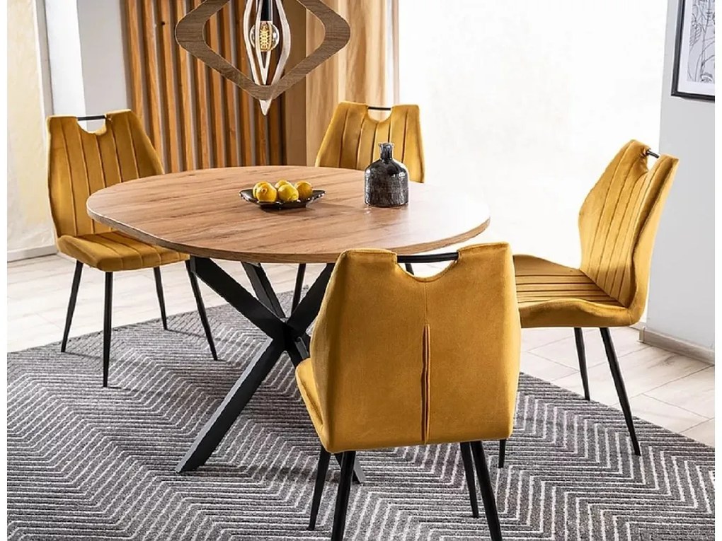 Kihúzható étkezőasztal GASTON 100(135)X100 cm, tölgy artisan dekor