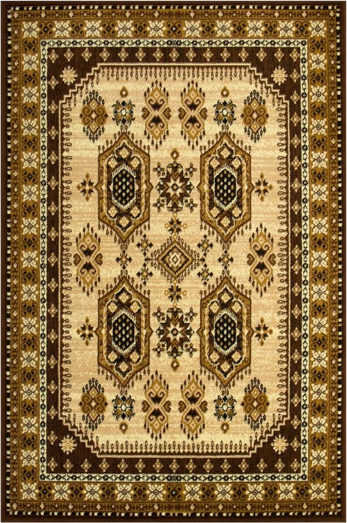 Azték Etnikai Szőnyeg Hálószoba Nappaliba Barna Bézs Gold 200x300 cm