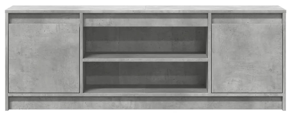 betonszürke szerelt fa TV-szekrény LED-ekkel 139,5 x 34 x 50 cm