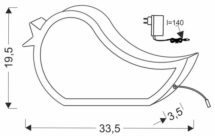 Kék gyerek éjjelilámpa Bird – Candellux Lighting