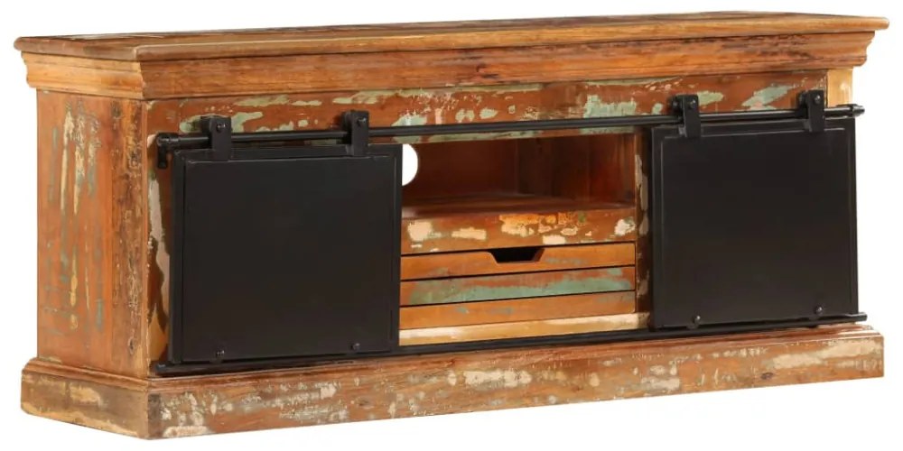 tömör újrahasznosított fa TV-szekrény 110 x 30 x 45 cm