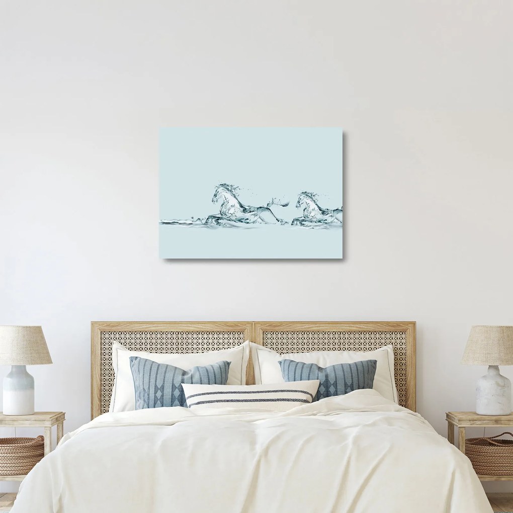Kép - Vízcseppekből álló lovak (üvegen) (70x50 cm)