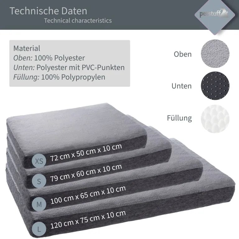 Kutyafekhely S 79 x 60 x 10 cm sötétszürke