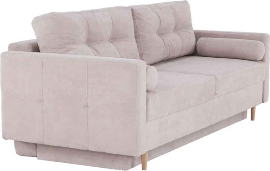 Szófa kinyitható, öregrózsaszín anyag Queens, AURELIA