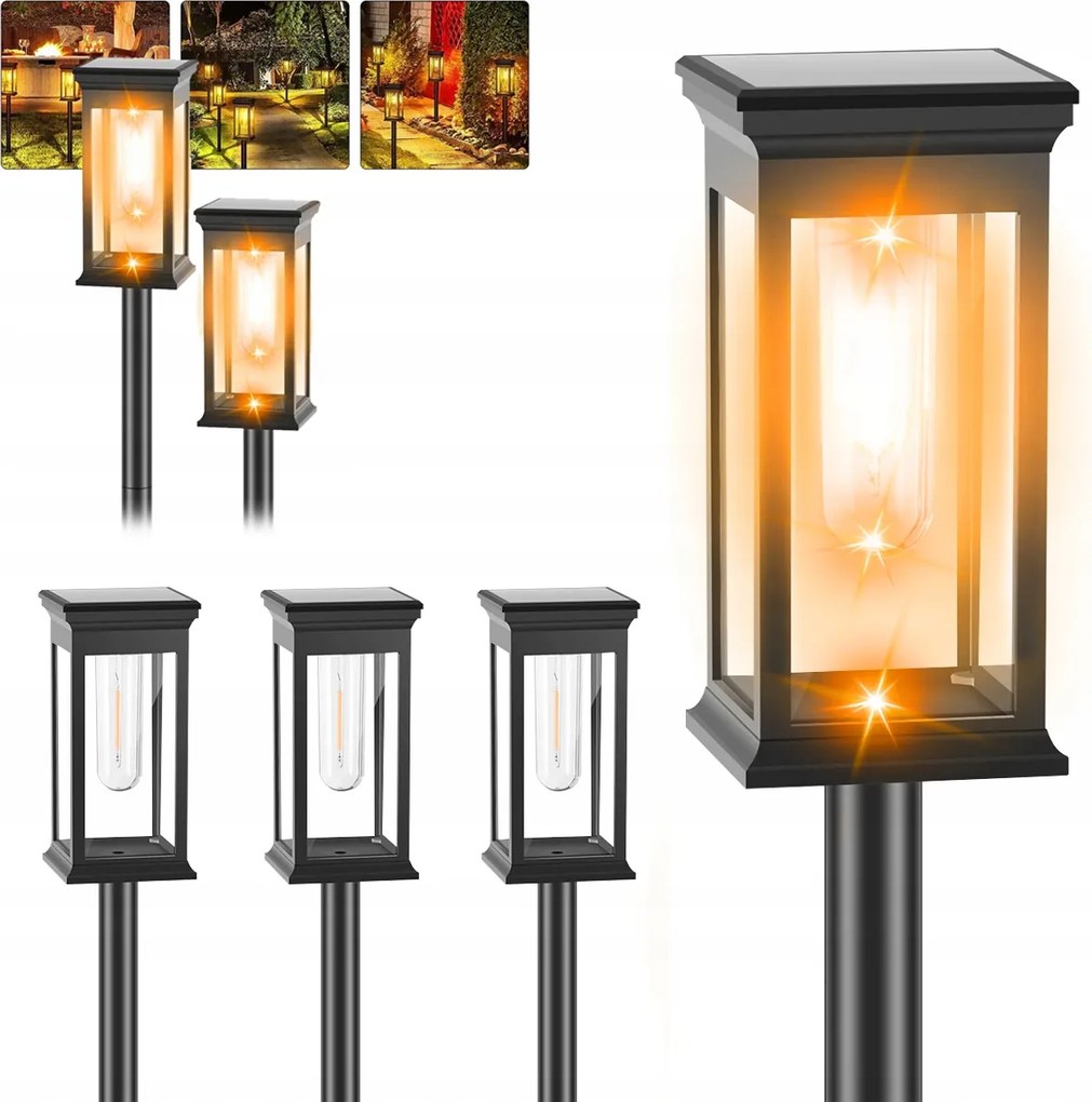 Vízálló Napelemes Lámpák Szett 4 Db Napelemes Kültéri Kerti Lámpa