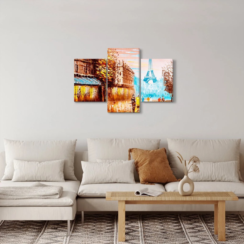 Kép - Esős idő és az Eiffel-torony (90x60 cm)