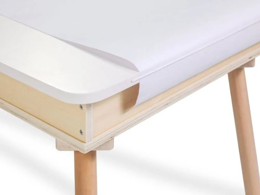 BUNNY gyermek növekvő szett, asztal és 2 szék, fehér/barna ELIS design