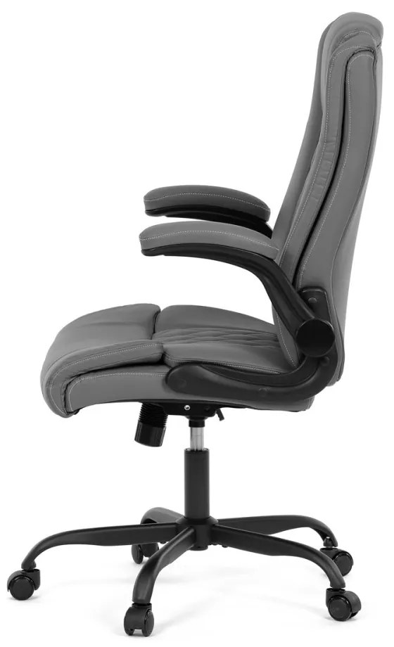 Scaun pivotant de birou cu tapițerie din piele ecologică gri KA-Y344