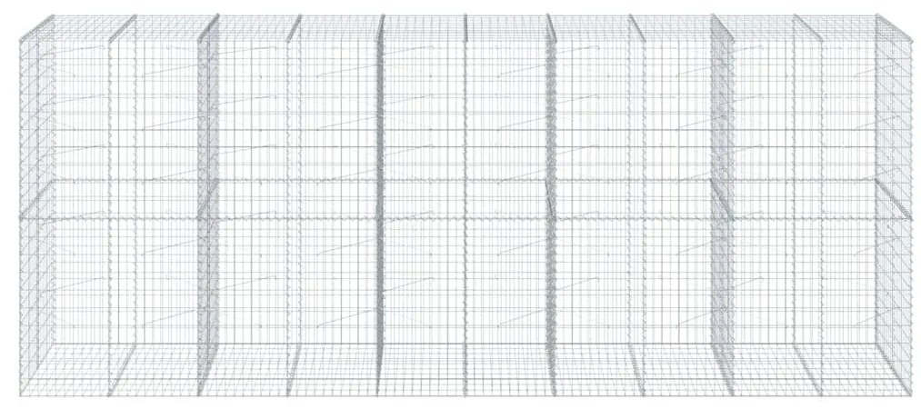 horganyzott vas gabion kosár fedéllel 500 x 100 x 200 cm
