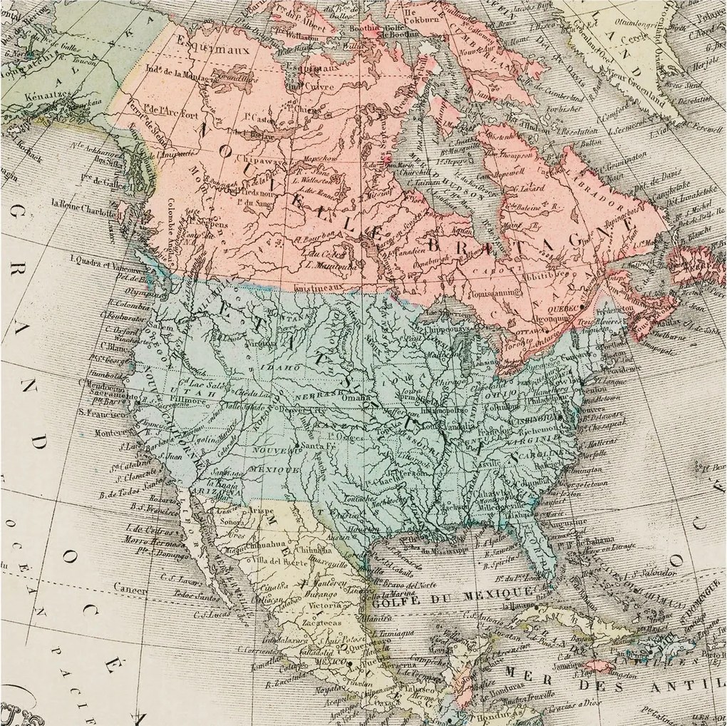 Fotótapéta Fali tapéta Hálószoba Nappali Történelmi térkép 250x250 Ragasztó