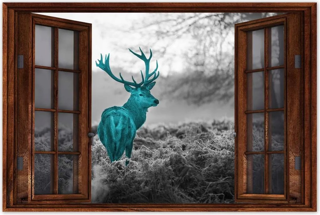 Poszter 60x40 Türkiz szarvas agancsokkal