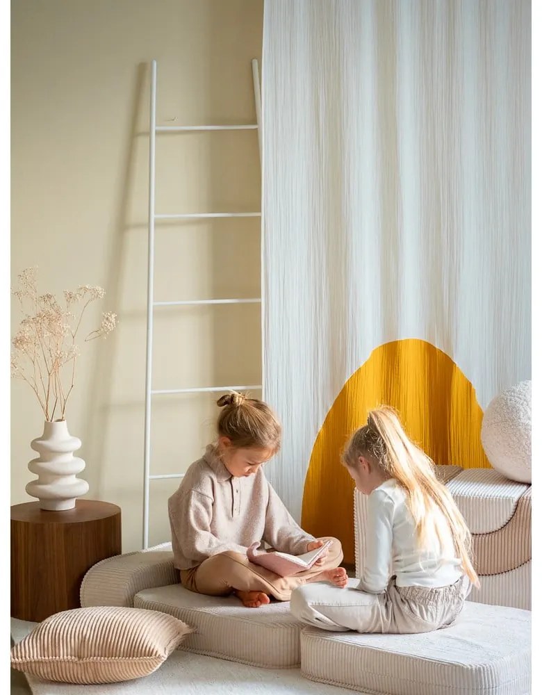 Krémszínű kordbársony gyerek fotel Flip – Wigiwama