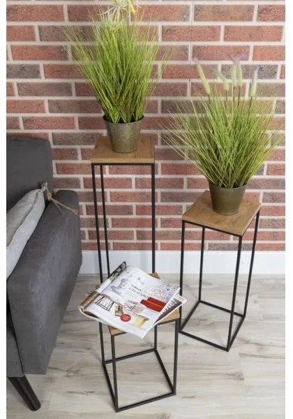 BASICLOFT virágtartó állvány 40x24 cm fekete/barna