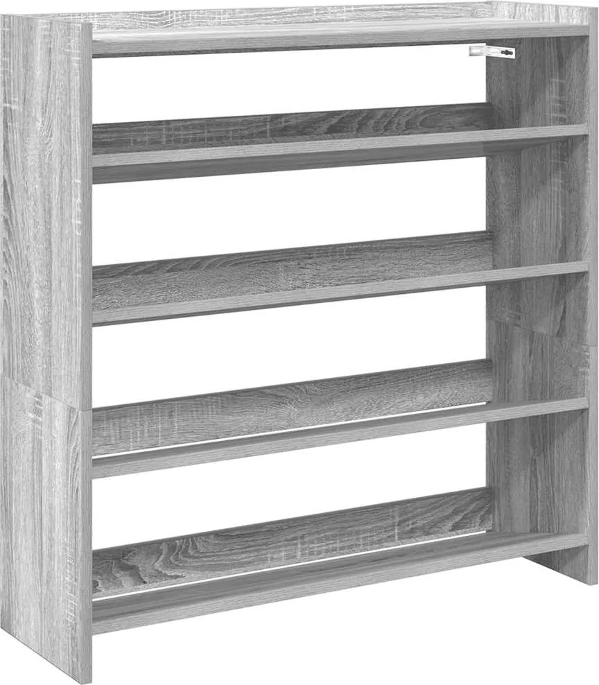 vidaXL szürke sonoma színű szerelt fa cipőtartó 80x25x81 cm