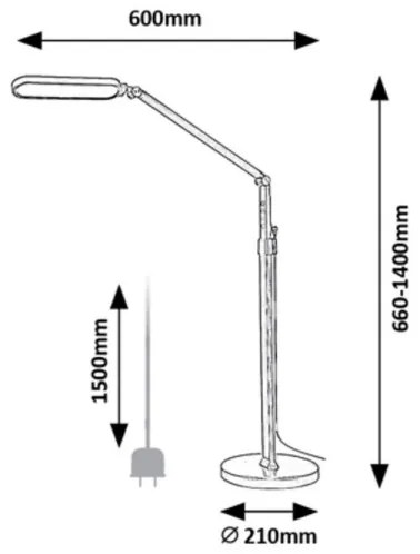 Rabalux 2310 - LED Dimmelhető állólámpa DRACO LED/13W/230V 3000-6000K fekete