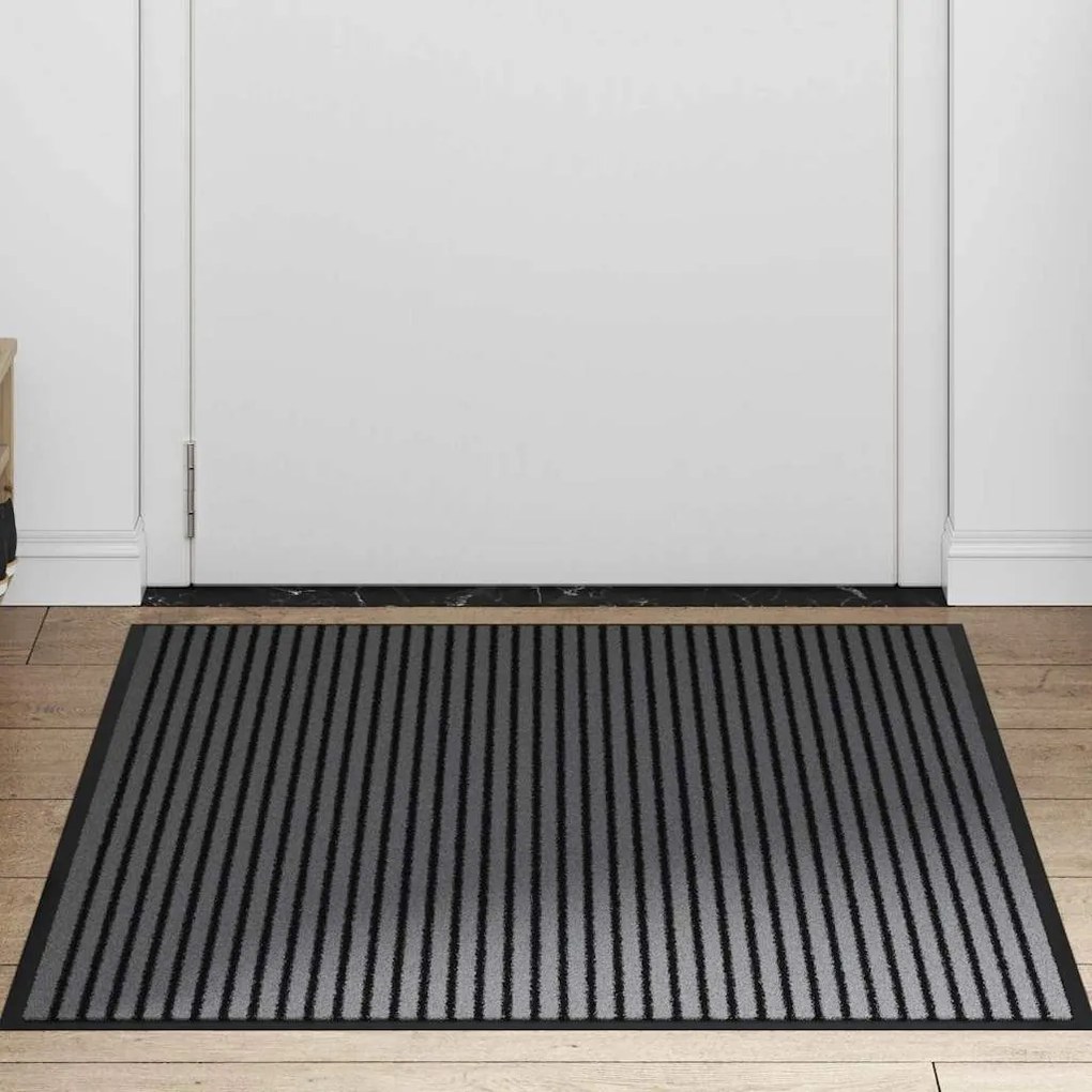 Ajtószőnyeg Fekete és Szürke 80 x 120 cm Polipropilén, PVC