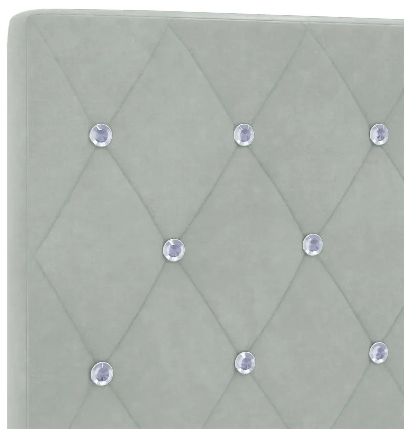 LED fejtámla világosszürke 100 cm bársony