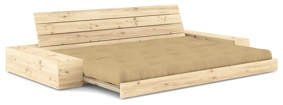 Mustársárga kinyitható kanapé 244 cm Base – Karup Design