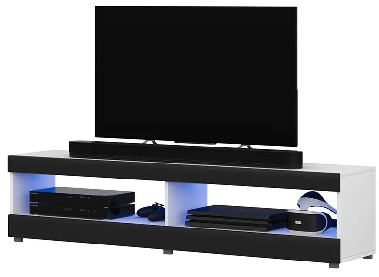 Tv szekrény/asztal Violett 100 (világítással) (fehér + fekete). 1098637