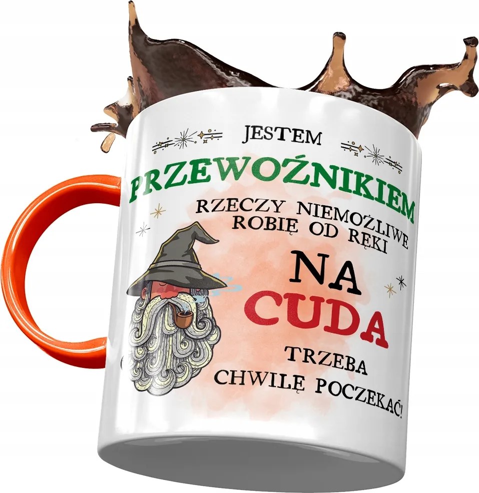 Narancssárga bögre a fuvarozónak ajándék fényképes nyomtatással