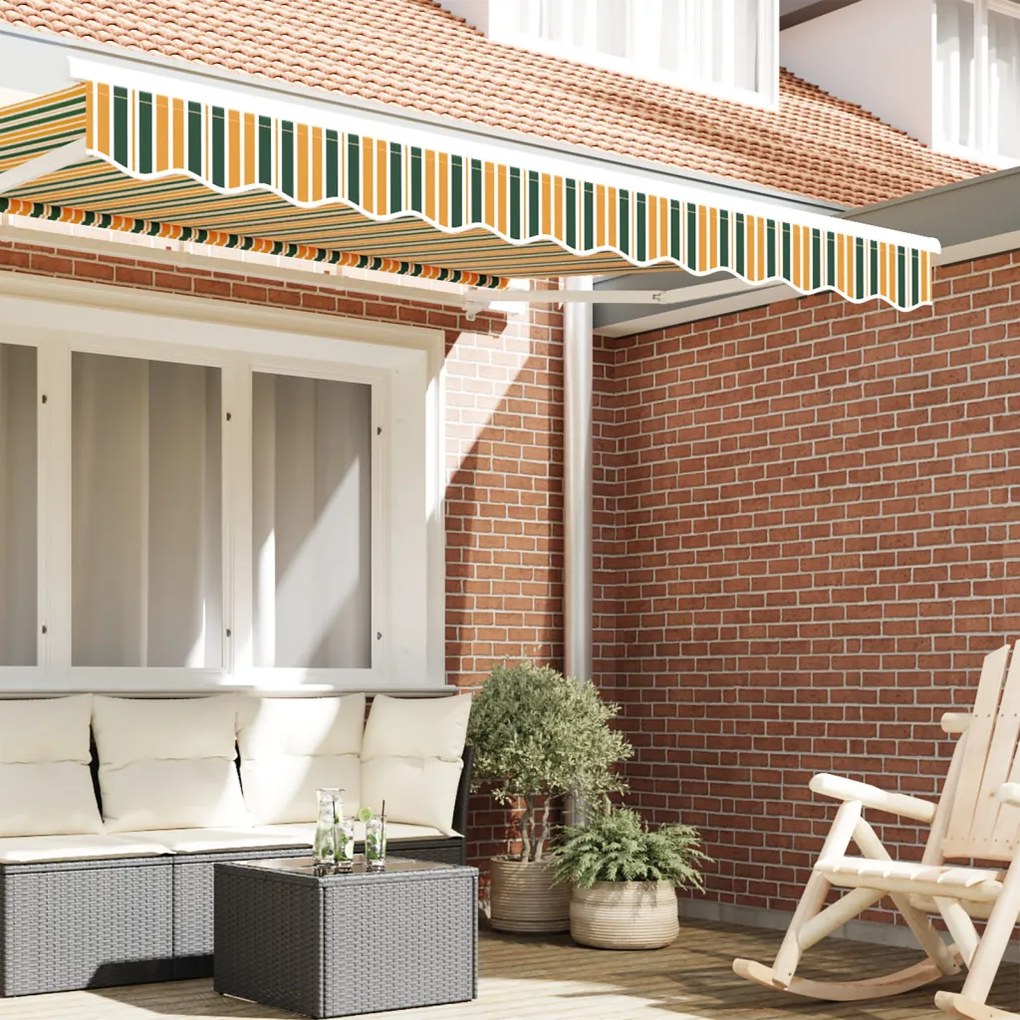 Napellenző Valance 2.5 m-es kerethez Zöld és Sárga 2.3x0.2 m