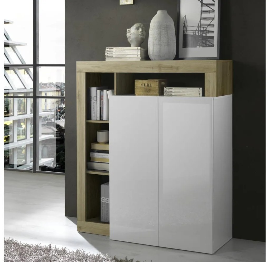 Komód LENOR fehér/barna