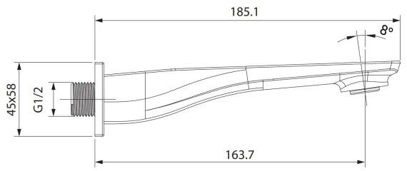 Cersanit S951-711 - MILLE króm fényes falba építhető kifolyófej