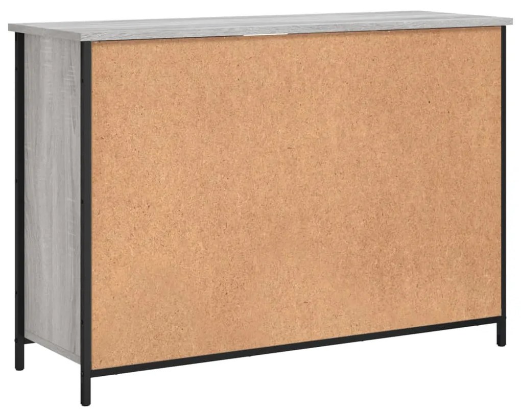 szürke sonoma színű szerelt fa tálalószekrény 100x35x70 cm
