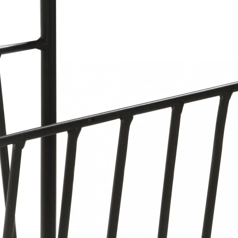 vidaXL tömör mangófa és acél újságtartó 40 x 30 x 50 cm