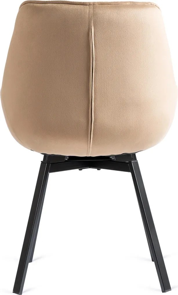 Forgó szék bézs színben, bársony kárpittal, LUNA