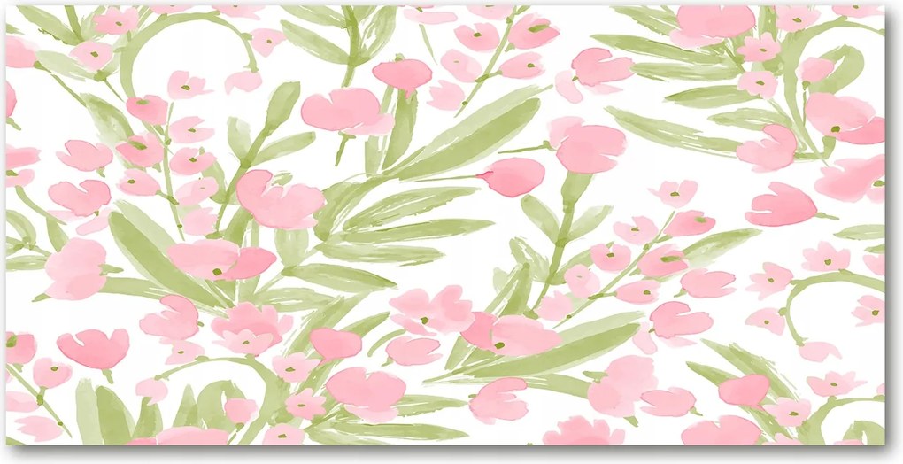 Konyhai panel Virágos mintás 140x70 cm Ragasztó